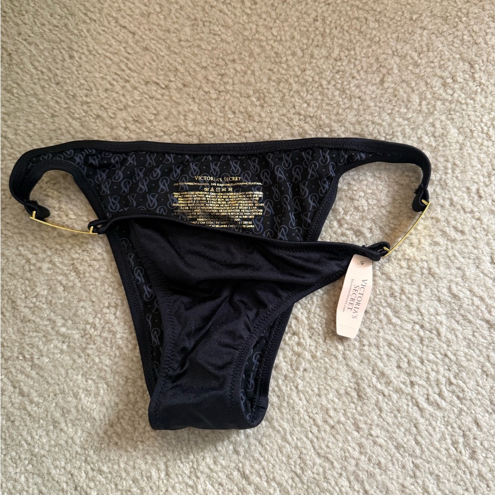 Victoria's Secret Black Thong Swim bottom NWT